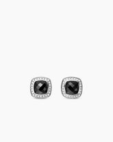 Albion® Stud Earrings in Sterling Silver with Black Onyx and Diamonds, 7mm